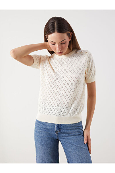 LC Waikiki Özmarka New Season Crew Neck Diamond Patterned Women's Knitwear Sw...