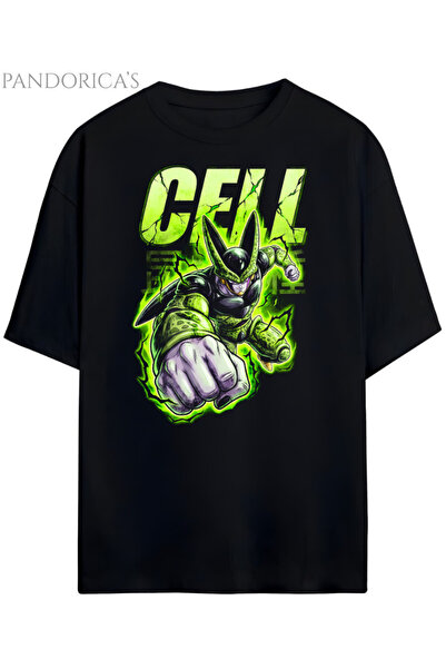 Grafftee Clothing Tricou unisex din bumbac cu design Dragon Ball Z CELL Pando...