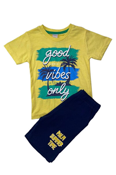 GENERAL طقم ولادي تيشيرت مع شورت بتصميم عصري وأنيق - من 2 - 6 سنة