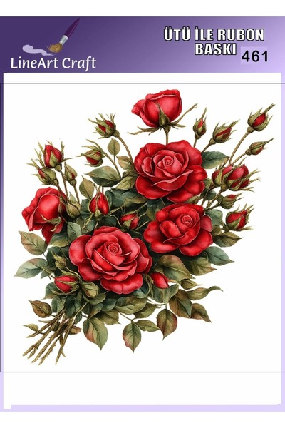 LİNEART Ütü İle Yapışan Rubon Transfer Baskı & Kumaş Transfer No:RB461-30x30cm
