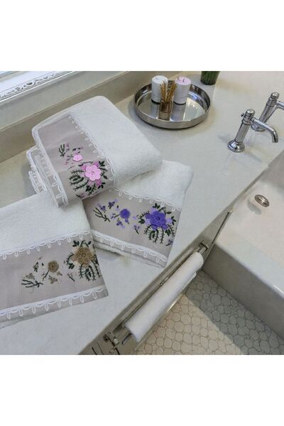 Dantelux Çeyi̇zli̇k 3-Piece Towel Set Daily Cotton Towel Set