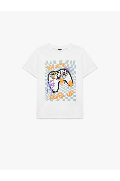 Koton Printed White Boy's T-Shirt 6Skb10054Tk