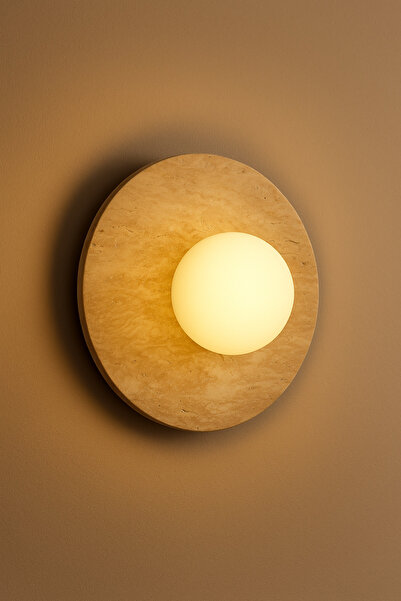 Baz Aydınlatma Traverten Mermer Duvar Aplik