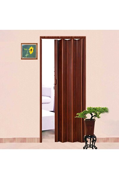ENLIS Meşe Ahşap Dokulu Akordiyon Kapı 85x203 cm PVC Katlanır Banyo Oda Kapısı