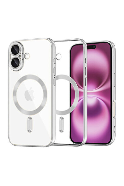 Techsuit Premium iPhone 16 Plus Πολυτελής θήκη MagSafe από κρύσταλλο, ασημί