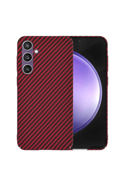 Techsuit Carcasă din fibră de carbon pentru Samsung Galaxy S23 FE, roșie