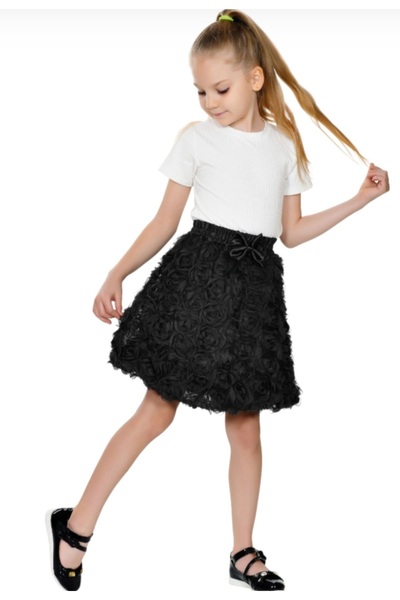 BEGONYA BEBECE KIDS Gullu Embossed Skirt Holiday Seasonal