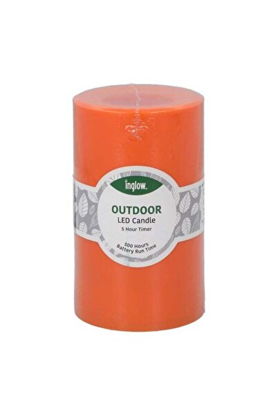 Inglow Paradise Lighting Flameless Led Candle Orange 3 x 5inch