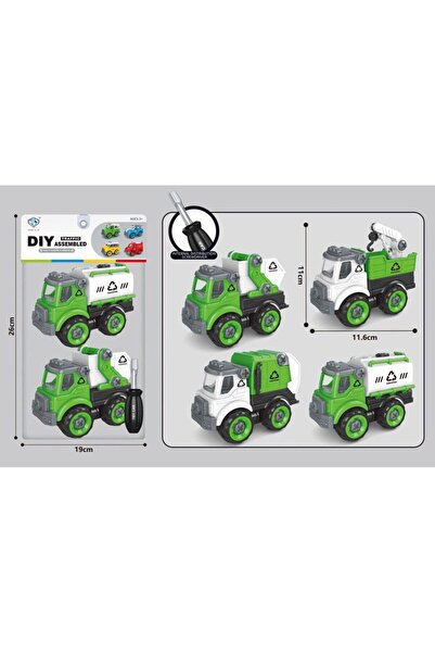 PlayFun Set Mașini DIY 2 Bucăți – Mașini Salubritate de Asamblat