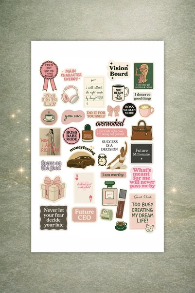 LABELOVE Boss Babe 90+ Parça Sticker Set – Vision Board & Ajanda Uyumlu