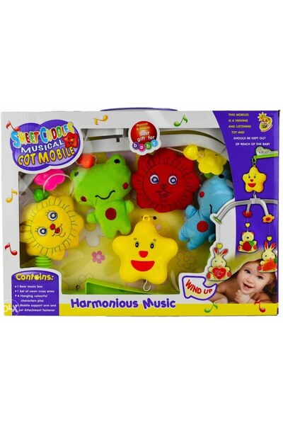 PlayFun Carusel muzical pentru patut cu zornaitoare colorate