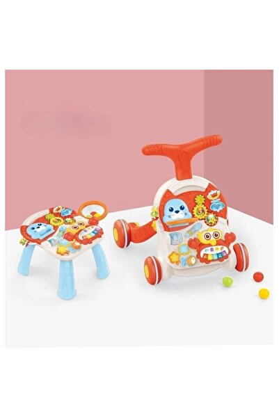 PlayFun Antepremergator multifunctional Mappy 2in1, cu masuta de activitati s...