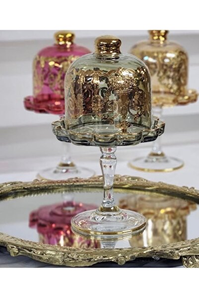 Handmade ESTERHOMEDECOR El boyama ayaklı kahve yanı kapaklı lokumluk