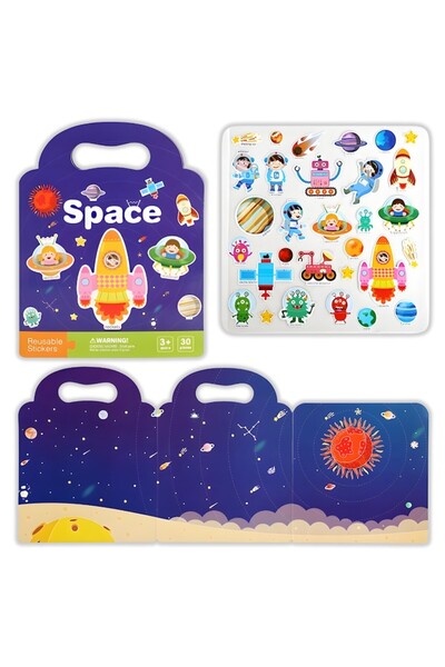 PlayFun Carte cu Stickere Reutilizabile pentru Copii, Activitati Educationale