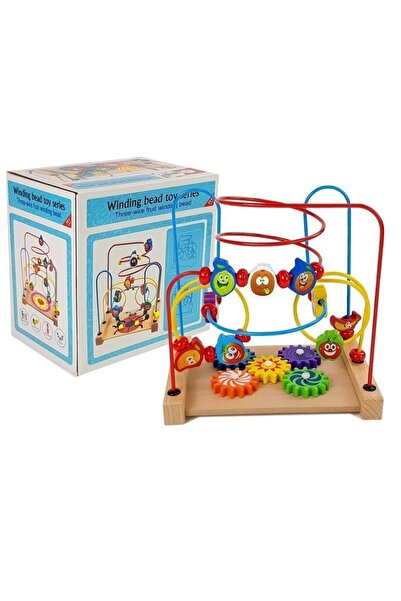 PlayFun Jucărie Lemn Labirint Mărgele cu Roți
