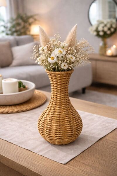 Janset rattan dekoratif vazo