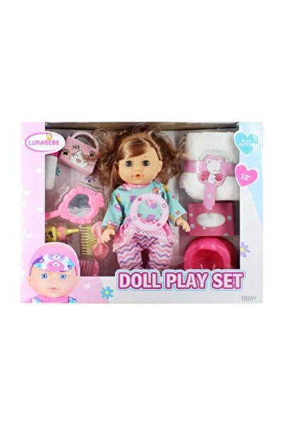 PlayFun Papusa Interactiva, cu accesorii Doll play Set, 28 cm