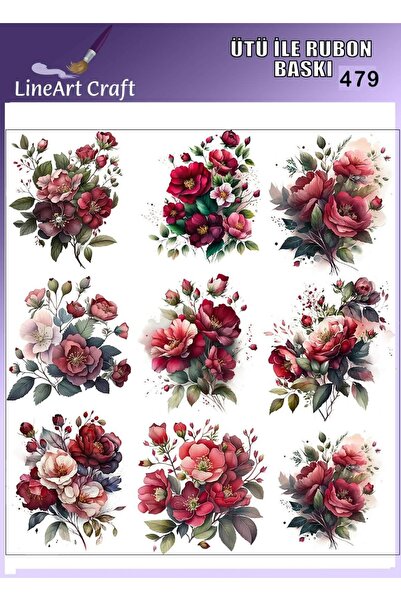 LİNEART Ütü İle Yapışan Rubon Transfer Baskı & Kumaş Transfer No:RB479-30x30cm