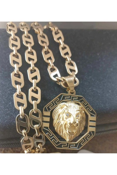 Mihasem Plated stainless steel chain and medallion for men