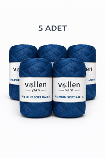 vollen yarn Premium Soft Rafya İpi 5’li Paket | Polyester Kağıt Rafya | Yumuş...