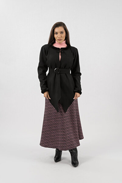 Gorgeaux Set bluză roz, fustă și jachetă neagră Elisa - S