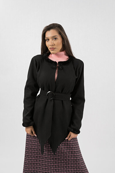 Gorgeaux Black Fabric Jacket with Cord Soraia - M