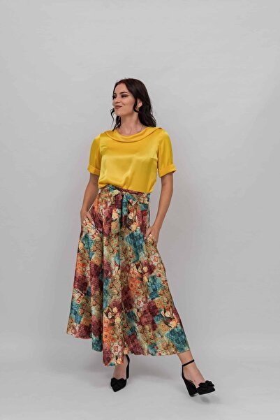 Gorgeaux Linda Tulip Yellow Top and Skirt Set - XL(42)