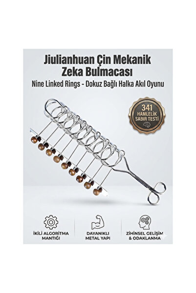 direkstoktan Jiulianhuan Çin Mekanik Zeka Bulmacası - Nine Linked Rings - Dok...