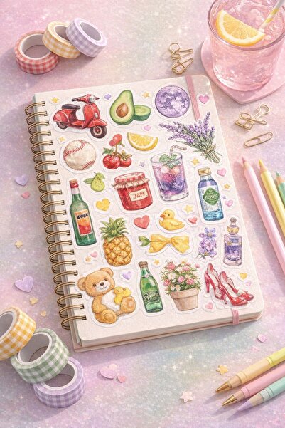 LABELOVE Retro Mood 100+ Parça Sticker Set – Planner, Bullet Journal & Laptop Uyumlu