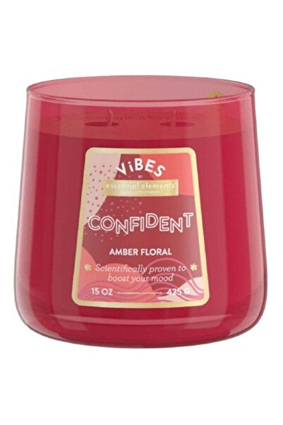 Candle-Lite Essential Elements Vibes Confident Amber Floral Scented 2-Wick Ja...