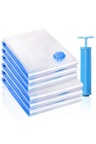 markentegra 6 Adet Vakumlu Torba Seti - Kıyafet ve Yatak Örtüsü Saklama