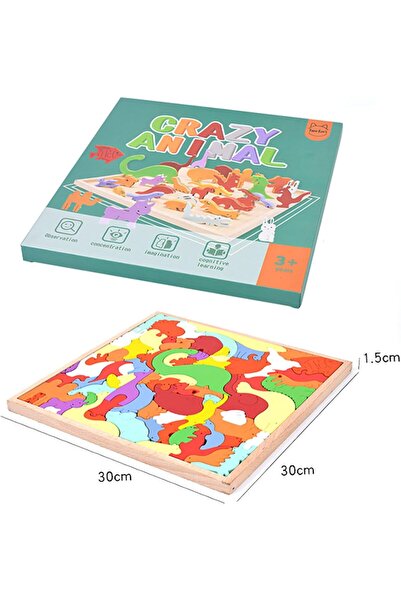 PlayFun Joc Lemn Puzzle 3D Animale