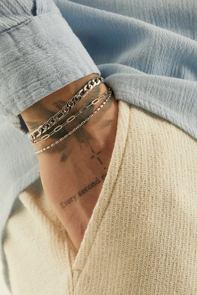 Fjellor Cendorin Silver Color 3-Piece Stainless Steel Men's Bracelet Set |   ...