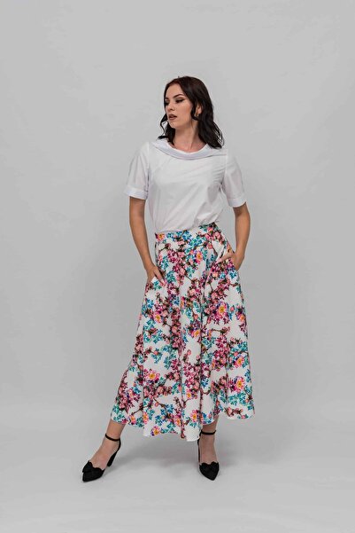 Gorgeaux Set Linda cu top și fustă florală - XL(42)