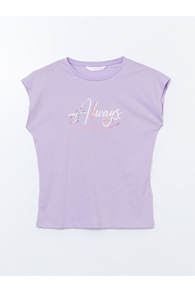 LC Waikiki Vizyon New Season Crew Neck Printed Women's Pajama Top