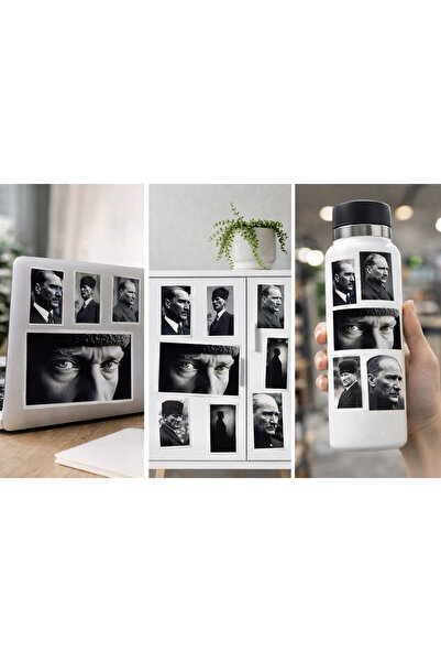 Limitless Design ملصق صورة مصطفى كمال أتاتورك 22x30 سم - أسود وأبيض