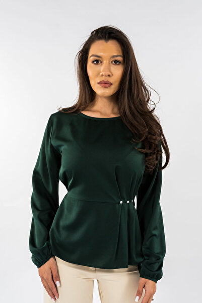 Gorgeaux Elegant Emerald Green Blouse with Detail - 5XL(50)