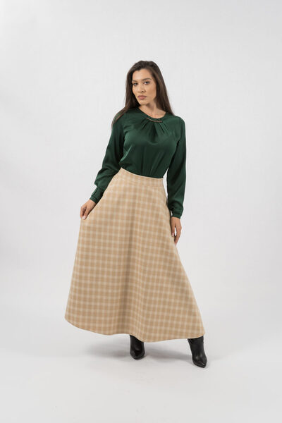 Gorgeaux Set elegant fustă și bluză verde Nina - M