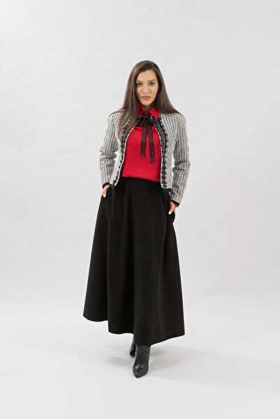 Gorgeaux Elegant Black Suit Skirt Blouse and Jacket Matilda - XL