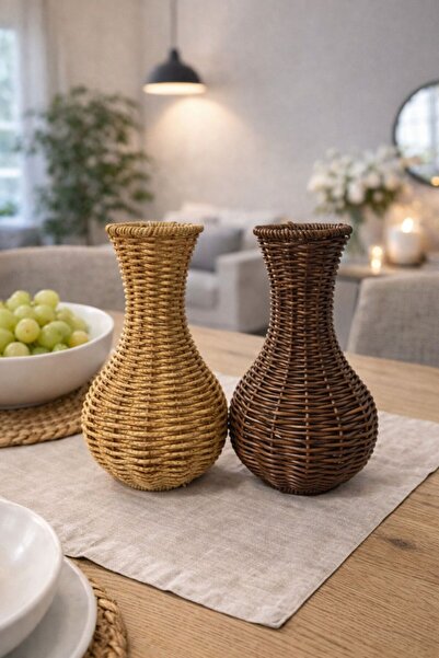 Janset rattan dekoratif vazo