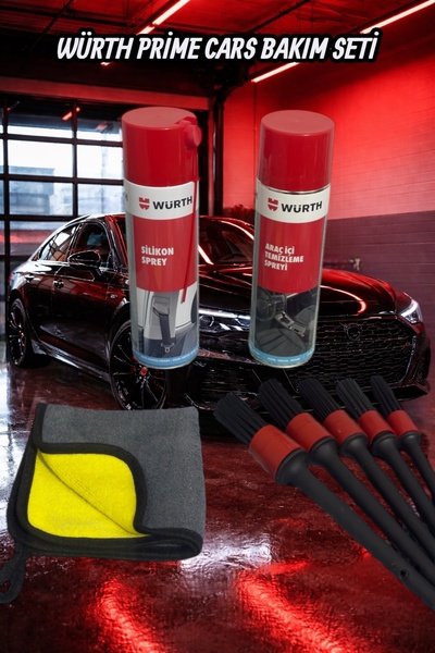 Würth Prime Cars Bakım Seti (Silikon spreyi + Araç İçi Temizleme Spreyi + Fır...