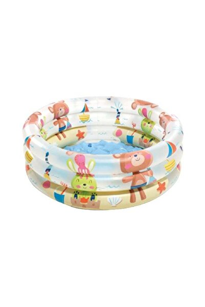 Intex PVC Round Inflatable Three-Ring Baby Pool Multicolour