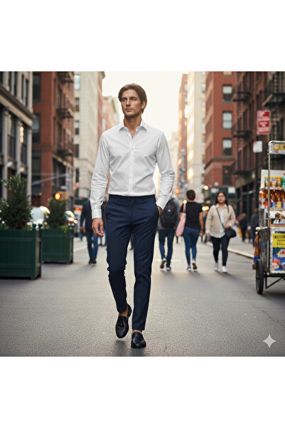 Fine Touch Premium Men's Shirt 100% Cotton Slim Fit Modern Stylish Design