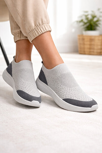 Encool Women's Gray Sneaker |   Lightweight, Breathable Knit Fabric Shoes – C...