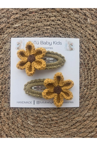 tütü baby Set of 2 Knitted Buckles, 5 cm Baby & Child & Adult Buckle Set
