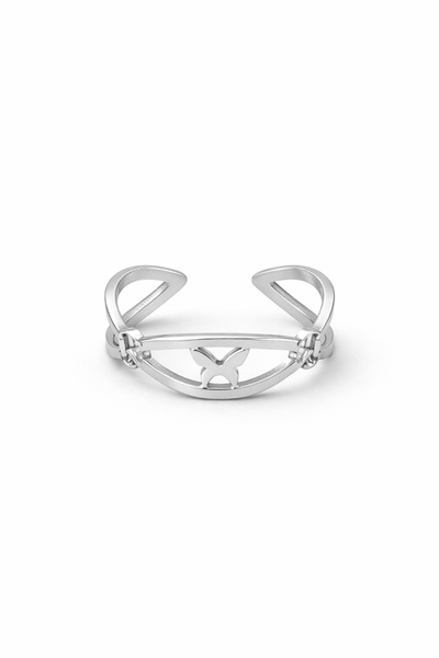 Sortie Aksesuar Butterfly figured stainless steel adjustable ring