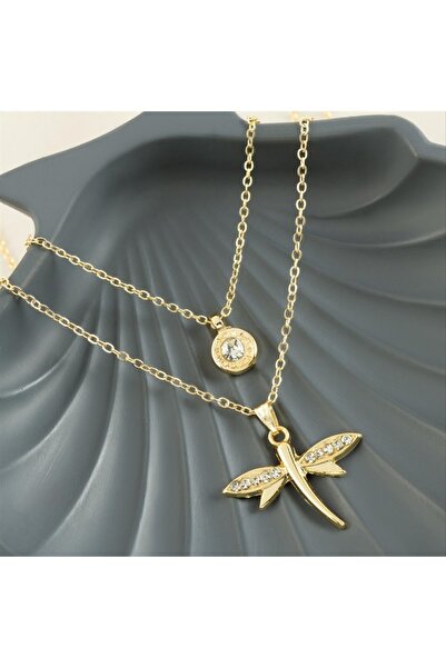 ZERO LAND قلادة STOROZAL Yusufçuk للموسم الجديد مكونة من قطعتين (01938) - أصفر