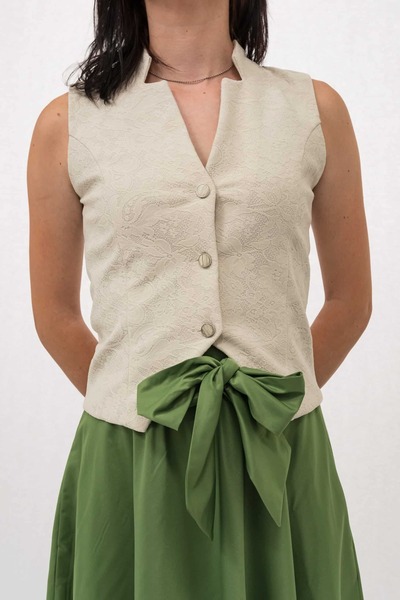 Gorgeaux Cambrata White Vest Ema - 4XL(48)