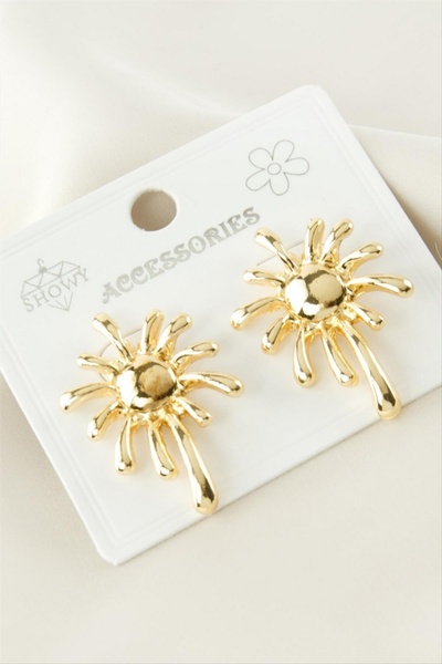 ZERO LAND أقراط معدنية على شكل شجرة من STOROZAL - (00537) لون فضي