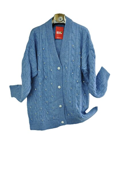 elma abone Plus Size Women's Stone-Embellished Cardigan